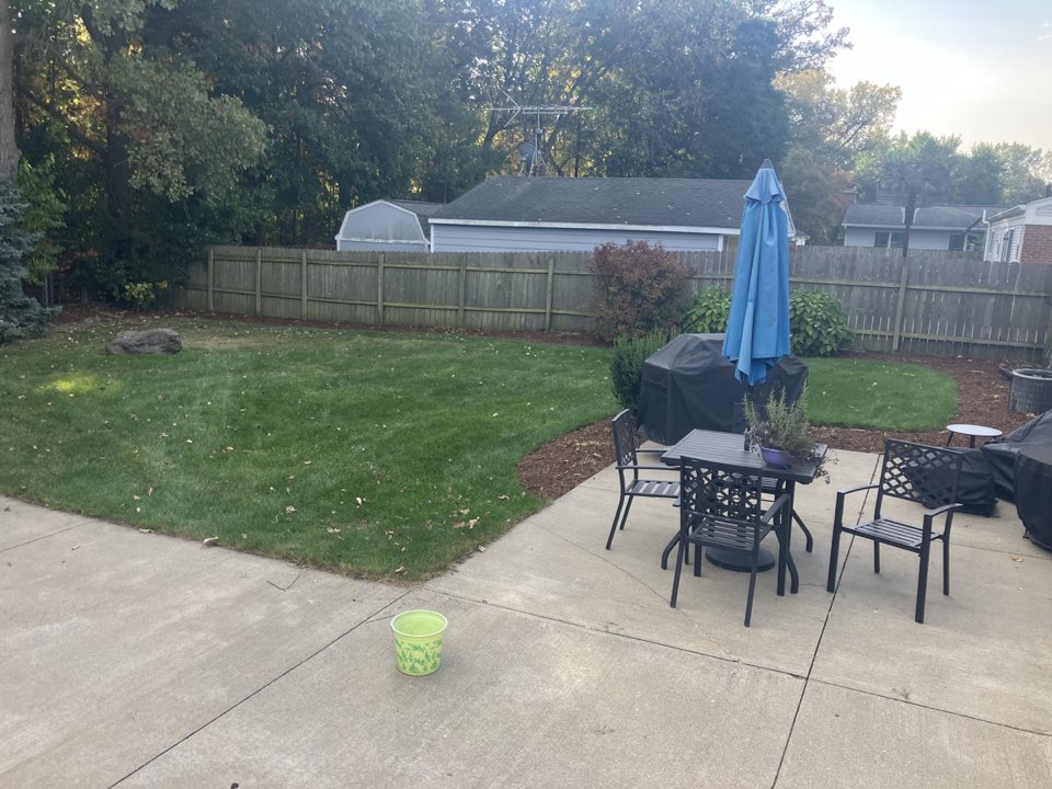 Backyard lawn and patio